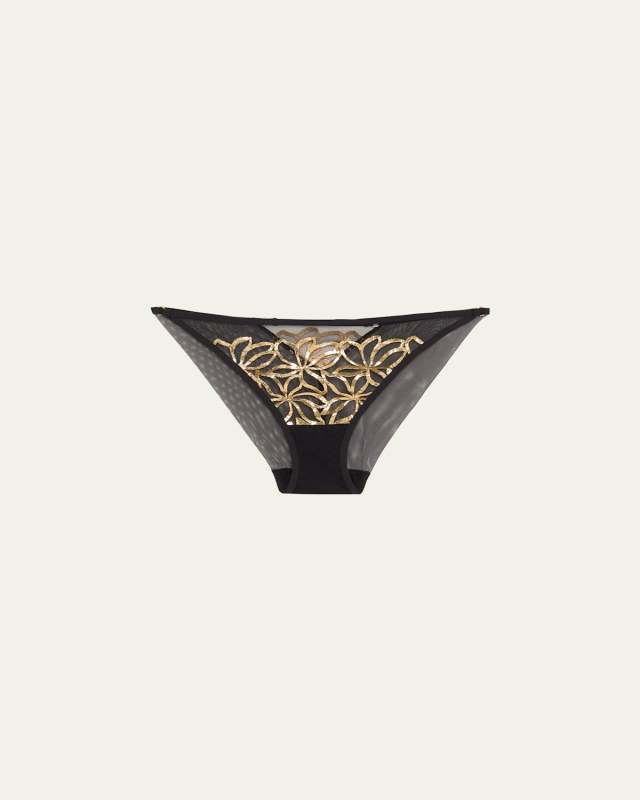 Eclats D'Or Metallic Embroidered Italian Briefs